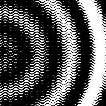 Background with gradient of black and white wave lines Stock Illustration