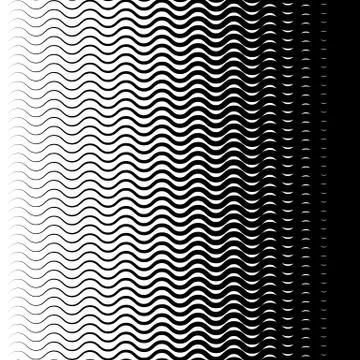 Background with gradient of black and white wave lines Stock Illustration