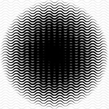 Background with gradient of black and white wave lines Stock Illustration