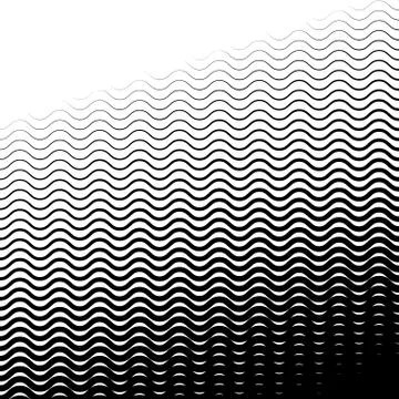 Background with gradient of black and white wave lines Stock Illustration