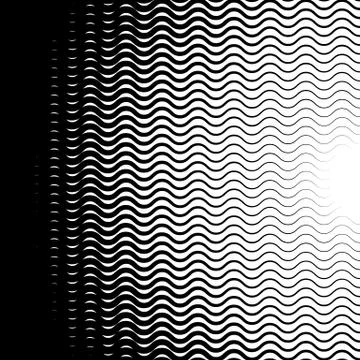 Background with gradient of black and white wave lines Stock Illustration