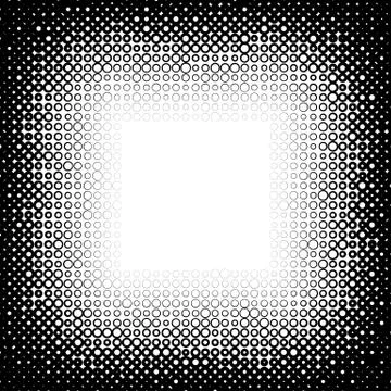 Background with gradient of black and white circles 스톡 일러스트