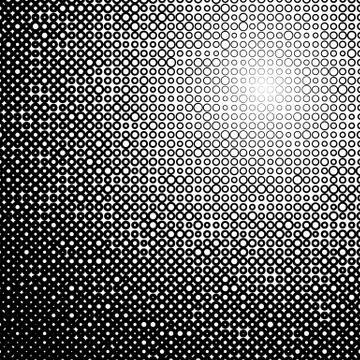 Background with gradient of black and white circles 스톡 일러스트