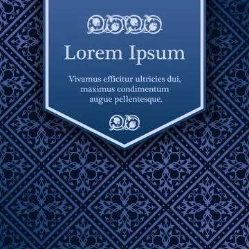 Background with gradient blue floral pattern Illustrazione stock