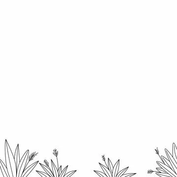 Background with grass. Hand drawing pattern meadow. Stock Illustration