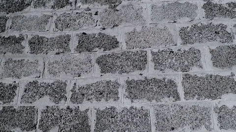 Background gray wall of building blocks with cement Stock Footage 124737422