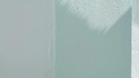 Background green abstract line shadow overlay on cement wall floor beige Vidéo 345625892