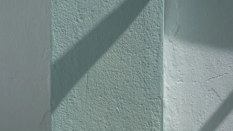 Background green abstract line shadow overlay on cement wall floor beige Stock Footage 345859087