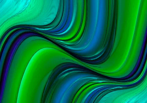 Background with green and blue plastic wave Stock Illustration