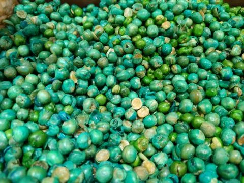 Background of green bean snacks Foto stock