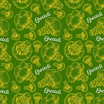 Background of green broccoli Stock Illustration