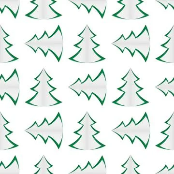 Background of green christmas trees Stock Illustration