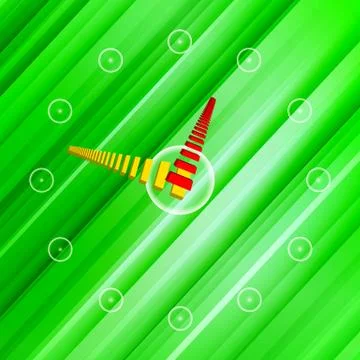 Background green clock Stock Illustration