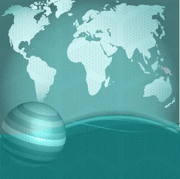 Background with green globe icon Stock Illustration