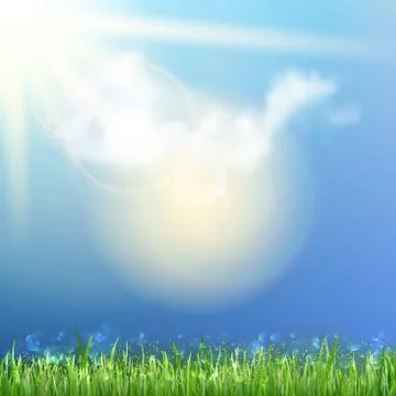 Background With Green Grass. Stock Illustration