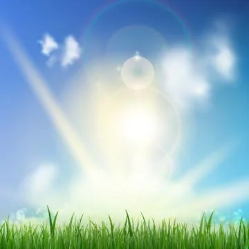 Background With Green Grass. Stock Illustration