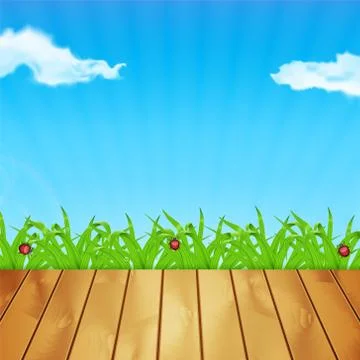 Background with green grass Stock Illustration