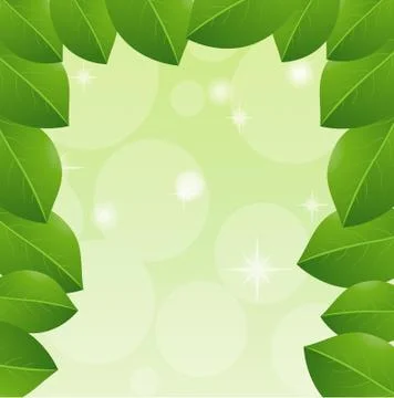 Background with green leaves for a design Stock Illustration