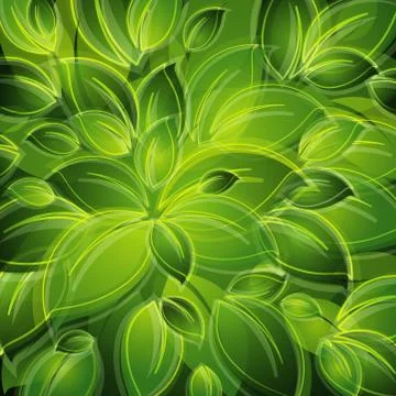 Background with green leaves Stock Illustration