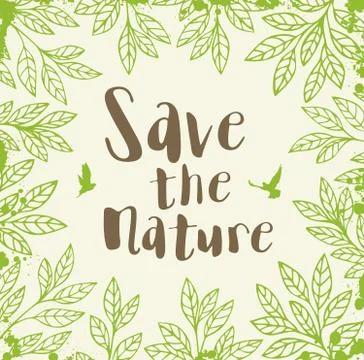 Background with green leaves. Stock Illustration