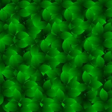 Background of green leaves.Pattern composed of tea leaves. Vector pattern. Stock Illustration