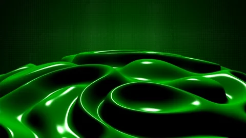 Background with Green Plasma, Reflection, Unique Design, Paints, Exclusive Stock Footage 303847974