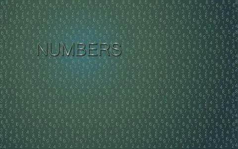 Background green word numbers Stock Illustration