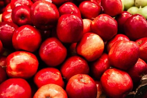 Background with a group of red apples Stock Photos