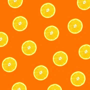 Background of half cut oranges on orange background. backdrop orange slices Stock Photos