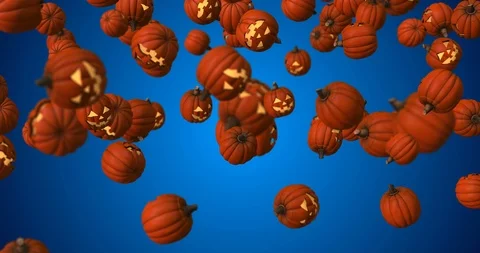 Background Halloween pumpkin falling Stock Footage 88162312