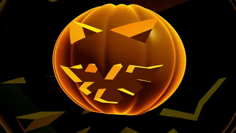 Background of Halloween pumpkin head Stock Footage