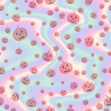 Background on Halloween with pumpkins Illustrazione stock