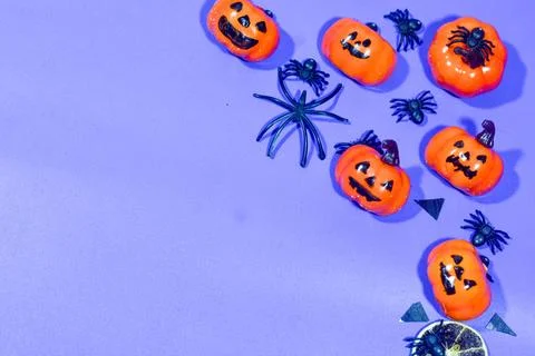 Background with a Halloween theme, with scary ghost finger objects, lollipo.. Stock Photos
