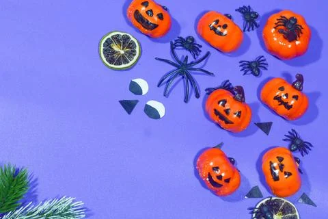 Background with a Halloween theme, with scary ghost finger objects, lollipo.. Stock Photos