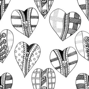 Background hand drawn hearts 库存插图