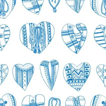 Background hand drawn hearts 库存插图