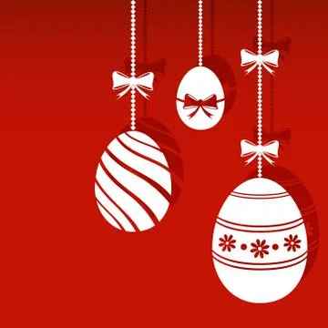 Background with hanging easter eggs イラスト素材