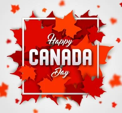 Background of happy Canada day. Red maple leaves Stock Illustration