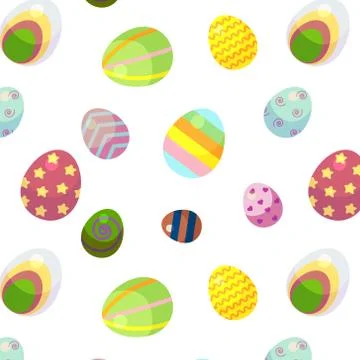 Background for happy Easter day. The decorative Easter eggs with different pa Stock Illustration