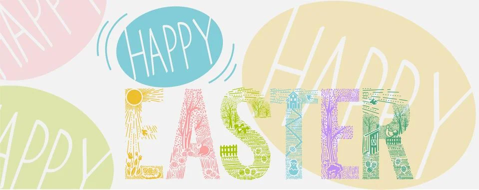 Background Happy Easter Stock Illustration