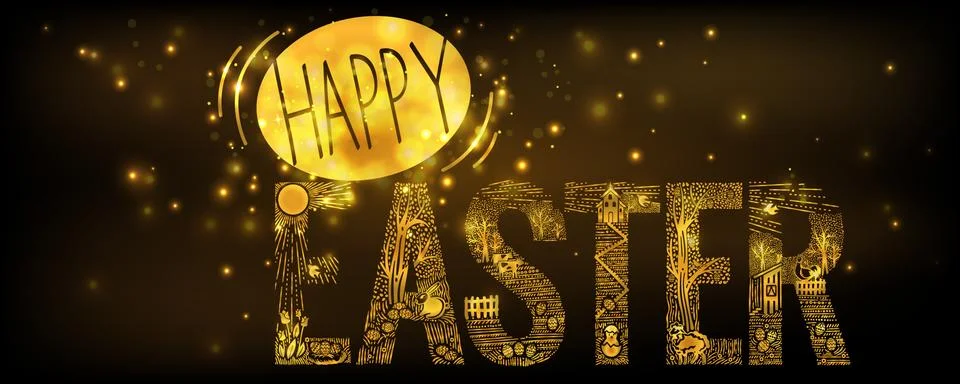 Background Happy Easter  stylized Stock Illustration