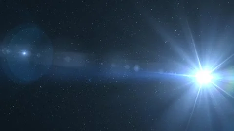 The background has starlight exploding in the middle of space. Stock Footage 274462329