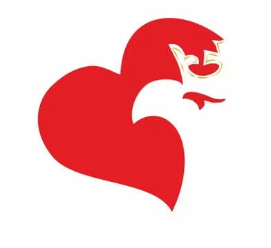 Background with heart and eagle, Stock Illustration