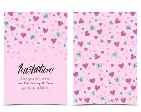 Background with heart decoration Stock Illustration