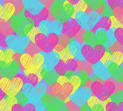 The background of the heart is many and of different colors Stock Illustration