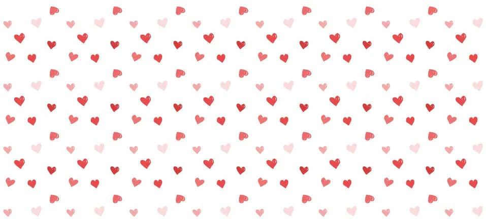 Background with heart seamless pattern, Valentine's day banner Stock Illustration