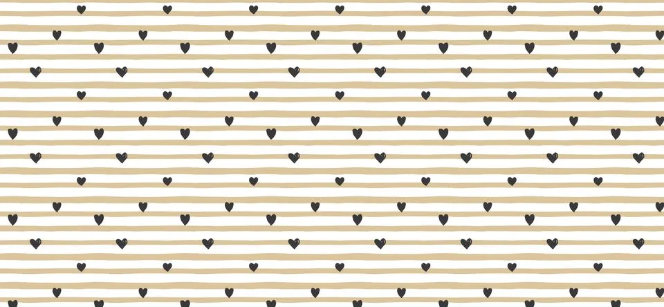 Background with heart seamless pattern, Valentine's day banner Stock Illustration