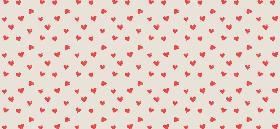 Background with heart seamless pattern, Valentine's day banner Stock Illustration