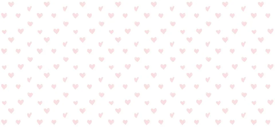 Background with heart seamless pattern, Valentine's day banner Stock Illustration