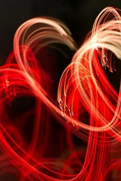 Background with heart-shaped lights Stock Photos